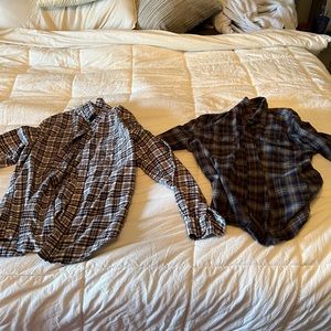 Men’s 2 plaid shirt bundle size large